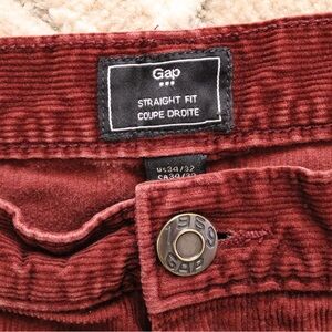 Gap Straight Fit Corduroy Pants - Red